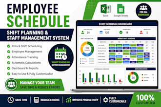 create employee scheduling, shift planning and staff management system in excel