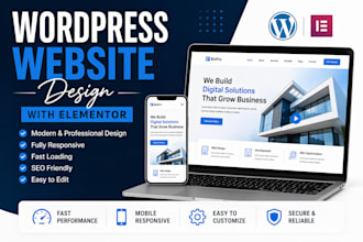 create a clean professional wordpress site using elementor fast