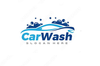 do eye catching automotive logo for car wash, garage, and auto repair services
