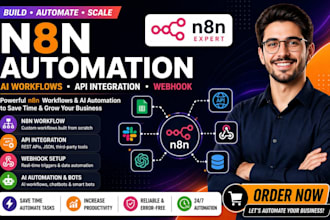 n8n webhook n8n api integration n8n bots n8n workflow ai automation expert