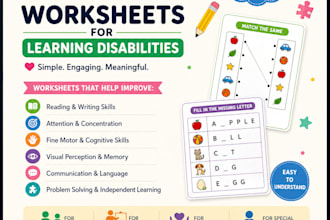 create worksheets and activities for children with learning disabilities