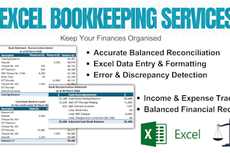 do bank reconciliation and excel bookkeeping