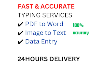 do fast typing , PDF to word and image to text conversion