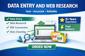 do any type of data entry and website research work