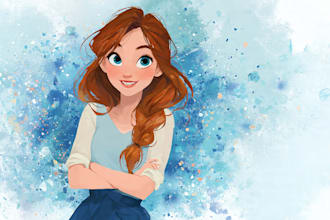 do cute disney cartoon portrait