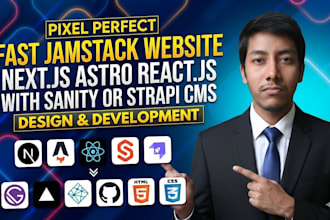 build a fast jamstack nextjs astro reactjs website with sanity or strapi cms
