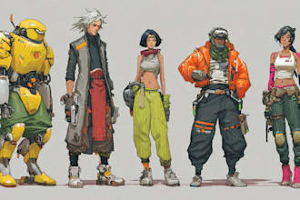 create sci fi, fantasy, horror and fiction character design and concept art