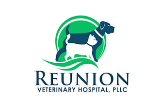 design reunion pet veterinary hospital logo