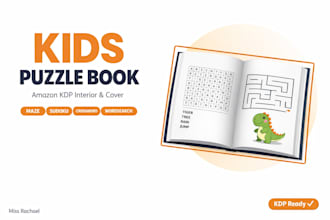 design kids activity book, crossword puzzle and word search for amazon KDP