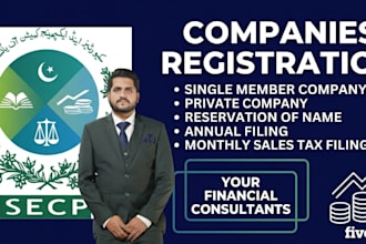 register your company in pakistan smc, pvt ltd with secp and tax filing