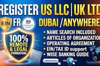register your US llc and UK ltd with ein and wise business