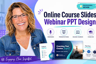 create online course slides, webinar coaches training ppt presentation design