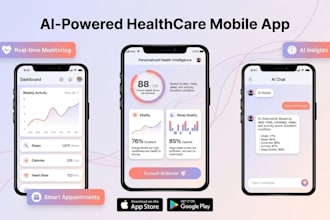 develop ai healthcare platform, telemedicine app, patient portal and clinic web
