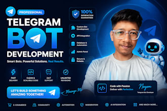 develop custom telegram bot with automation and API integration