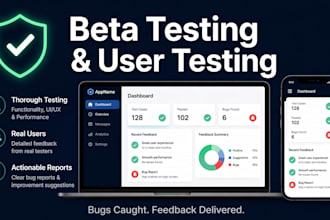 do beta testing, user testing and app beta testing for your website or app