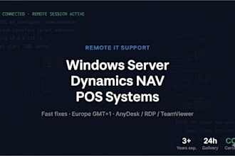 provide remote IT support for windows server, dynamics nav and pos system