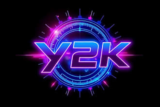 design a cool typography logo cyberpunk or mecha futuristic