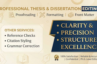 proofread and edit thesis, dissertations and research papers