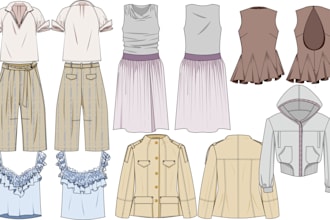 make technical drawing for fashion sample production
