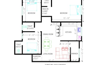 create 2d floor plans with vastu complaint placement and layout
