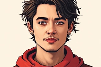 draw vector portrait cartoon portrait