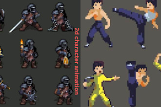 do 2d pixel art sprite sheet character 8 bit 16 bit 32bit animation for game