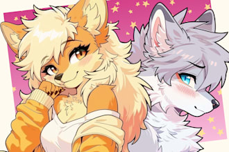 draw furry art, fursona, furry avatar, furry pfp and anthro art