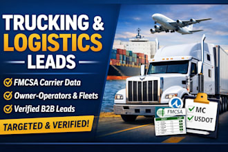 provide verified trucking leads, fmcsa carrier database, and logistics b2b leads