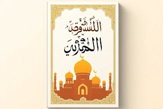 do illustrate islamic muslim book, arabic novel book, book cove or of your story