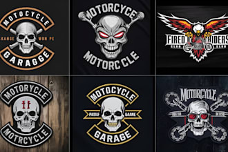 a cool motorcycle garage logo illustration design