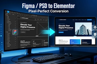 design wordpress elementor website, theme development, and figma conversion