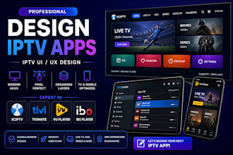 design iptv apps in figma iptv ui ux design xciptv tivimate vu player ibo player