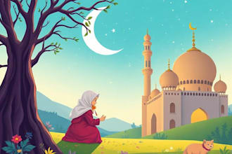do islamic muslim illustration for children book and other