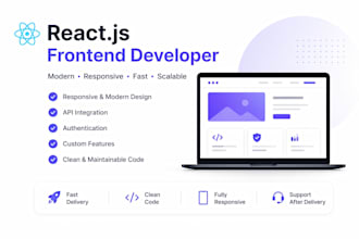 develop responsive react js frontend websites and web applications