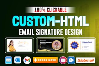 design HTML email signature for gmail, outlook, apple mail