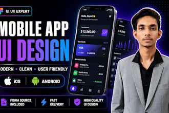 design modern mobile app UI UX for ios and android in figma