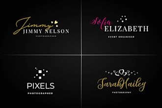 do handwritten signature logo design for photography, beauty or fashion brand