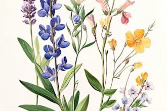make a botanical illustration of flowers