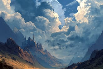 create fantasy landscape illustrations