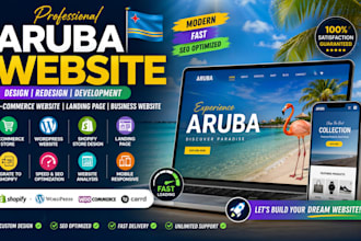 design aruba website ecommerce website landing page shopify wordpress website