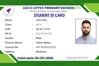 design profesional id cards for bussiness, schools or events