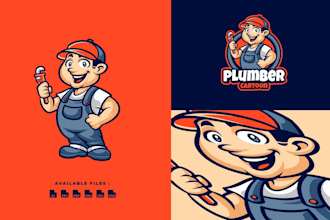 do modern creative high quality plumber logo design