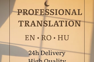 translate english,romanian and hungarian quickly and manually
