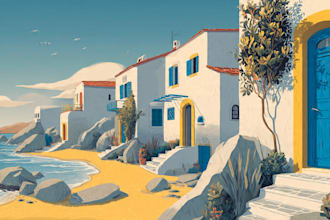 illustrate beautiful flat landscape c