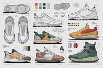 design shoe tech pack, sneakers, heels, loafers, boots for manufacturing