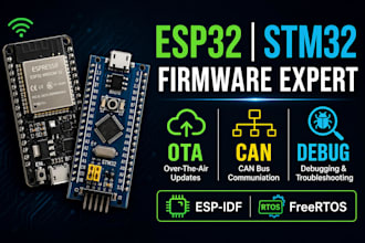 develop esp32 and stm32 firmware with ota can mqtt freertos support