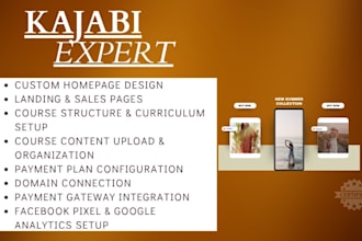 design kajabi website, kajabi landing page and kajabi online course website