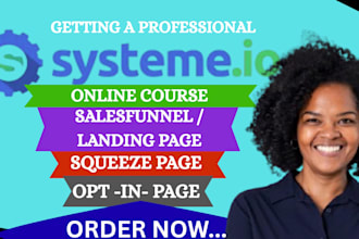 system io salesfunnel, system io landing page, online course and membership