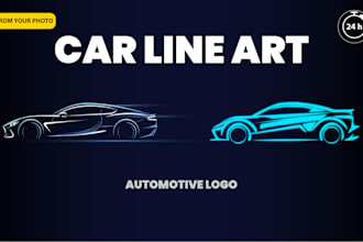 draw car line art and automotive outline