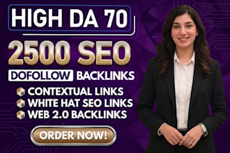 create 2500 do follow SEO backlinks for your website ranking